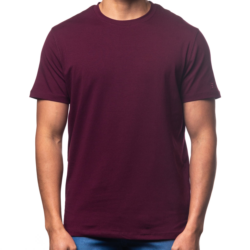 Essential Crew Neck T-Shirt - Burgundy T-Shirts Eight-X   