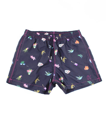 Urban Jungle Print Swim Trunks Swim Trunks EightX   