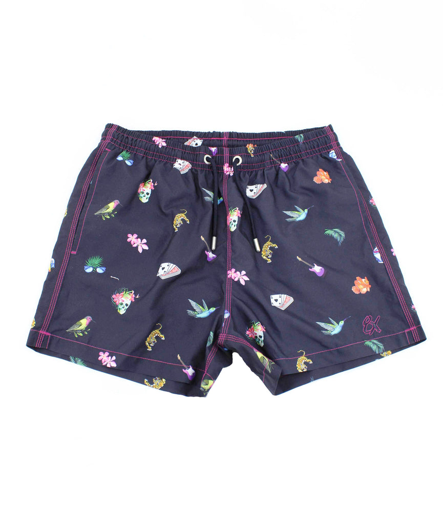 Urban Jungle Print Swim Trunks Swim Trunks EightX   