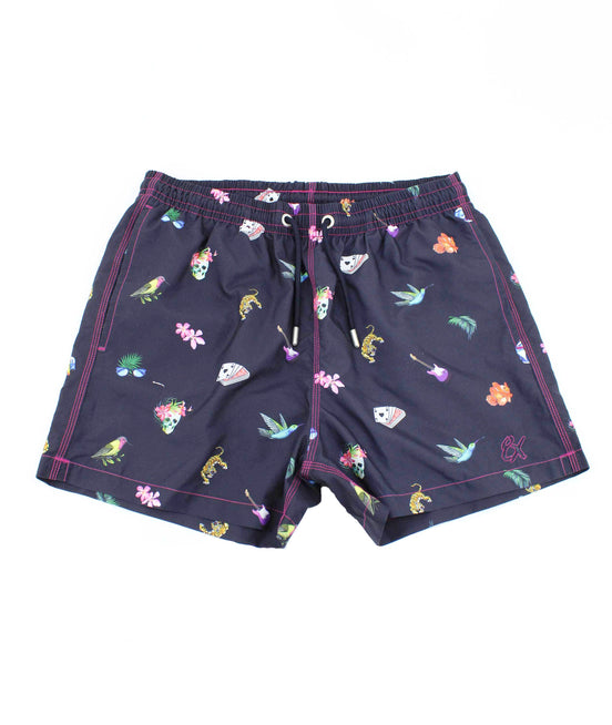 Urban Jungle Print Swim Trunks Swim Trunks EightX   