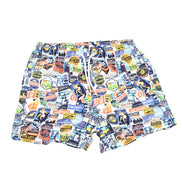 American Road Trip Print Swim Trunks Swim Trunks EightX   