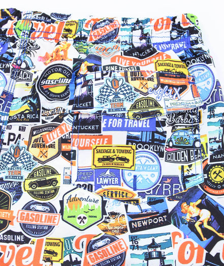 American Road Trip Print Swim Trunks Swim Trunks EightX   