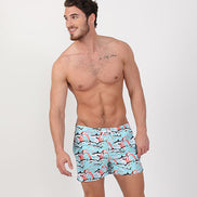 Shark Print Swim Trunks Swim Trunks EightX   
