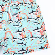 Shark Print Swim Trunks Swim Trunks EightX   