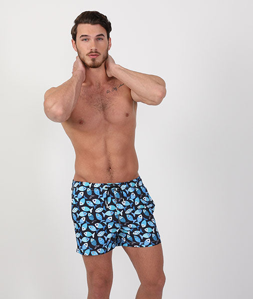 Blue Fish Swim Trunks Swim Trunks EightX   