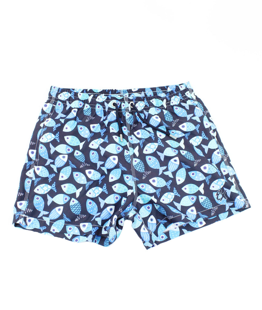 Blue Fish Swim Trunks Swim Trunks EightX   