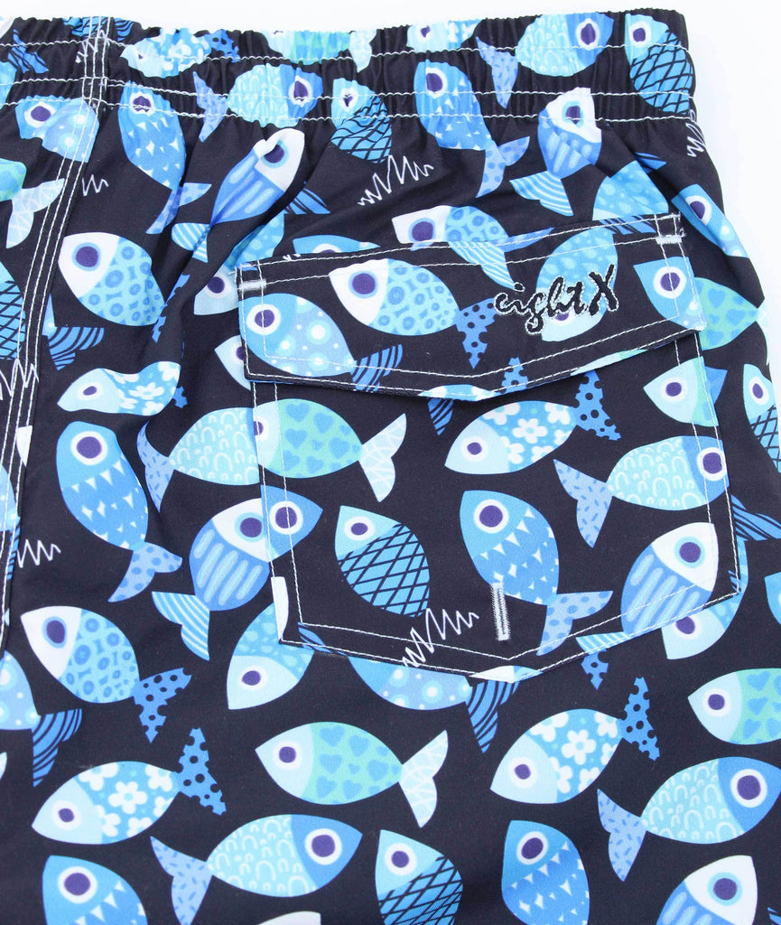 Blue Fish Swim Trunks Swim Trunks EightX   