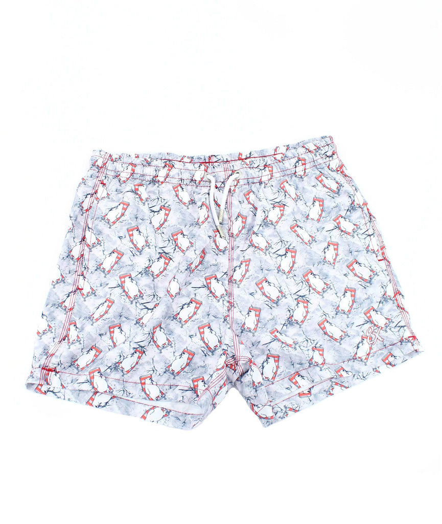 Polar Bear Plunge Print Swim Trunks Swim Trunks EightX   