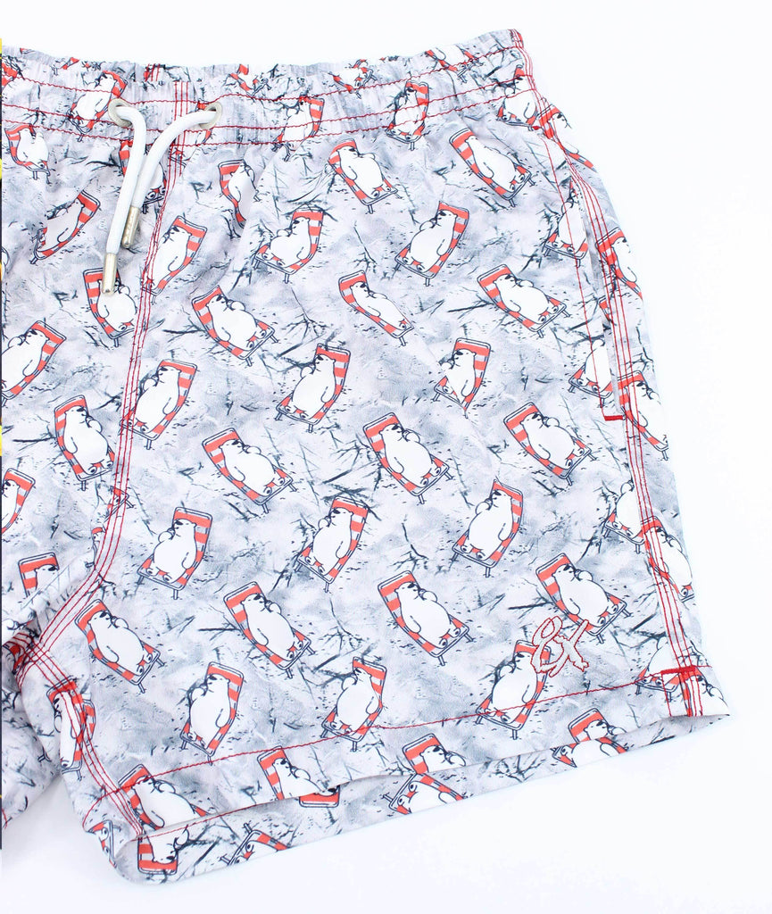 Polar Bear Plunge Print Swim Trunks Swim Trunks EightX   