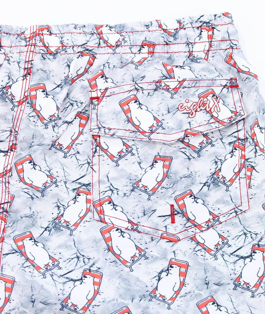 Polar Bear Plunge Print Swim Trunks Swim Trunks EightX   