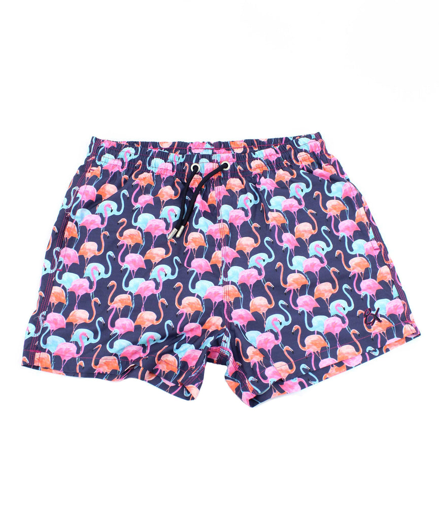 Flamingo Print Swimwear Swim Trunks EightX   