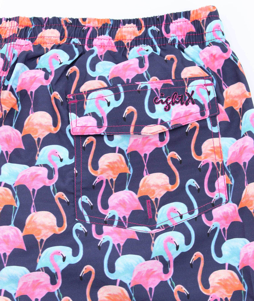 Flamingo Print Swimwear Swim Trunks EightX   