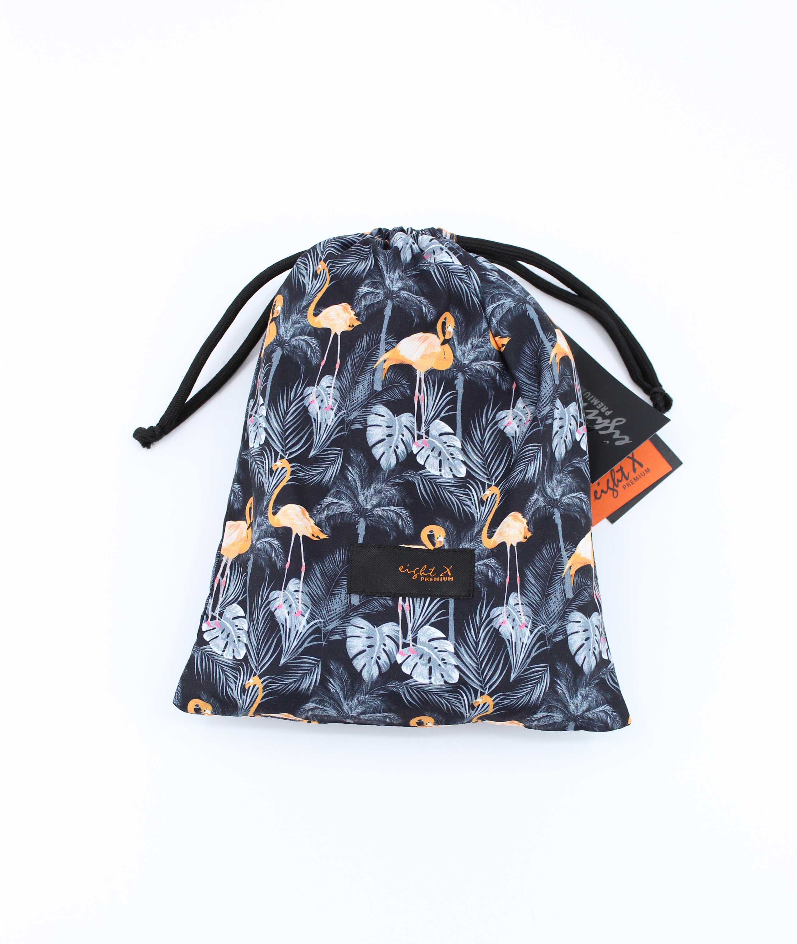 Flamingo and Palm Print Swim Trunks Swim Trunks EightX   