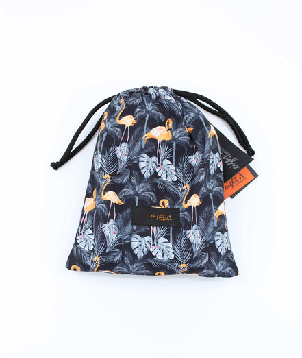 Flamingo and Palm Print Swim Trunks Swim Trunks EightX   