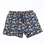 Flamingo and Palm Print Swim Trunks Swim Trunks EightX   