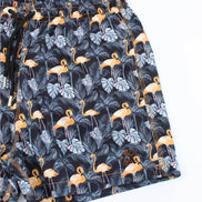 Flamingo and Palm Print Swim Trunks Swim Trunks EightX   