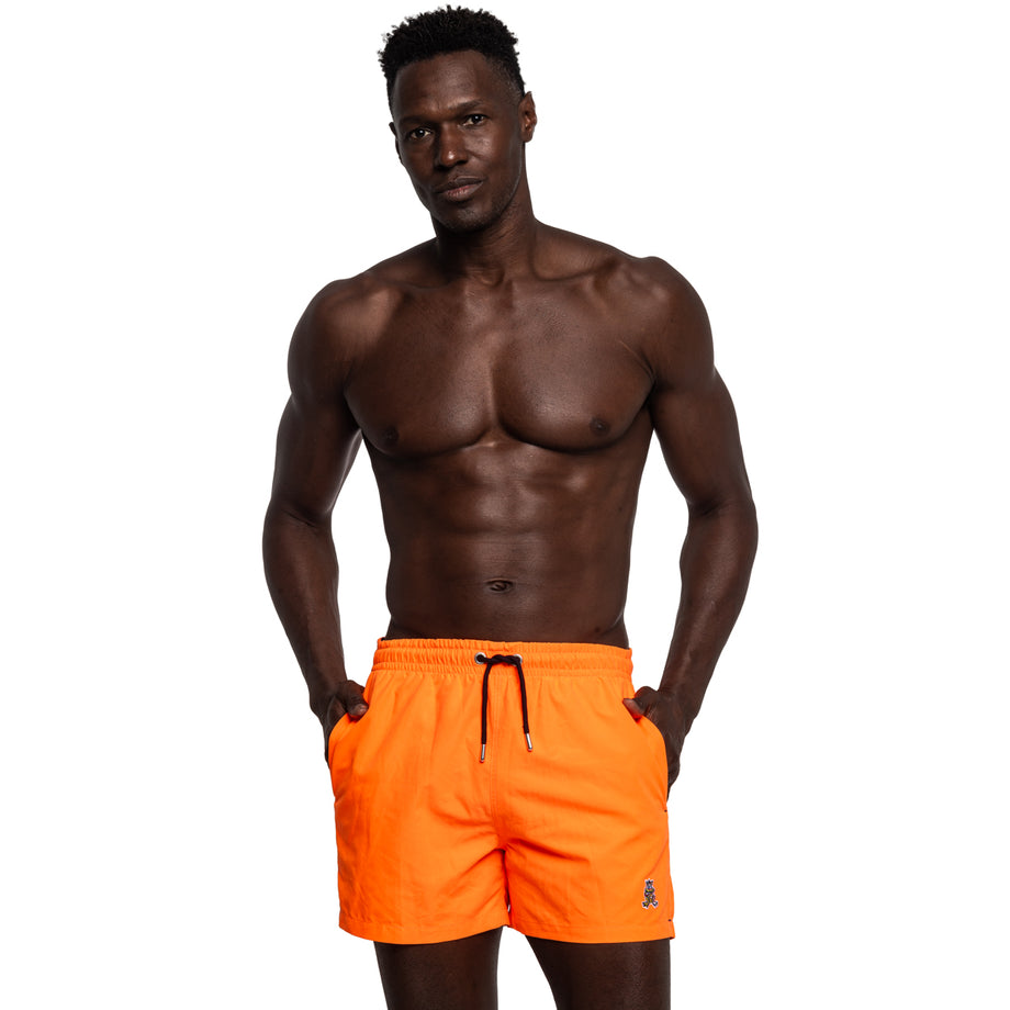 Mens orange swim trunks sale