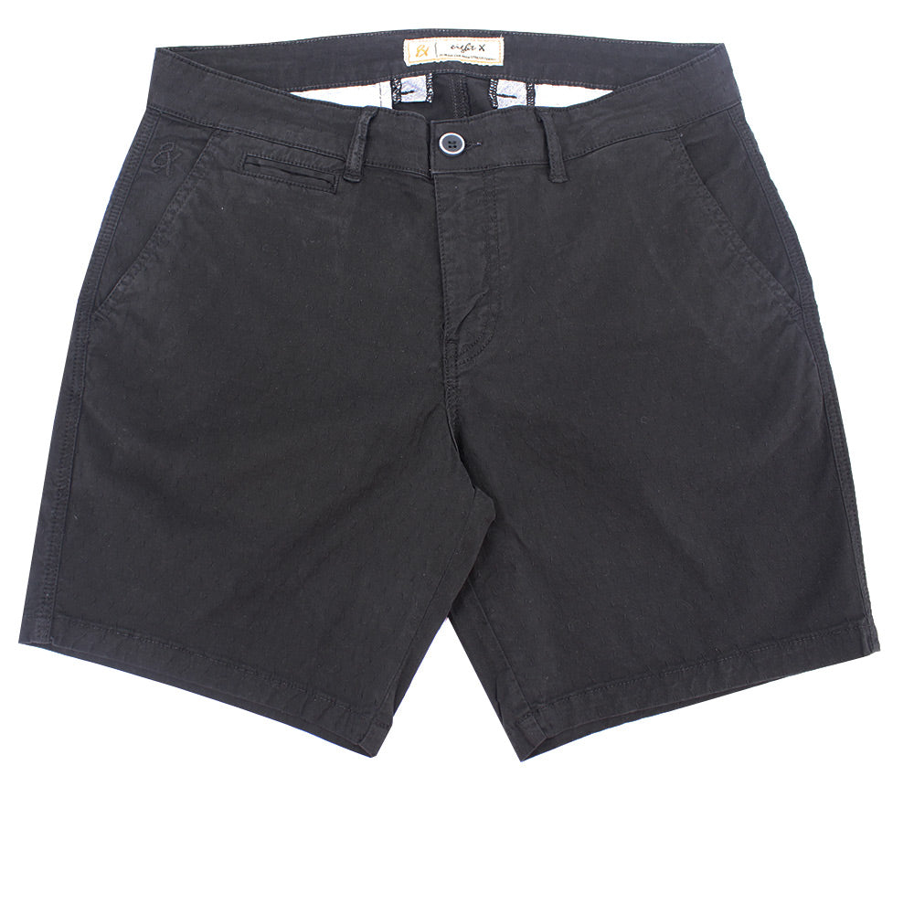 Black Slim Fit Jacquard Shorts Chino Shorts Eight-X   