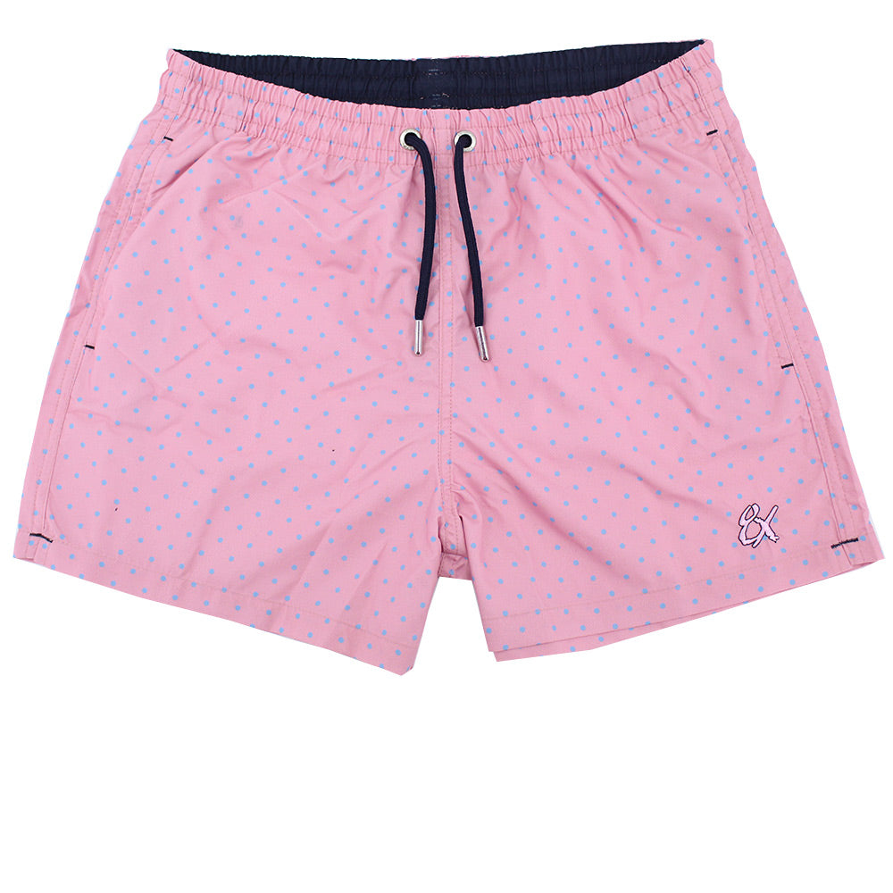 Pink Dot Print Swim Trunks Swim Trunks Eight-X   