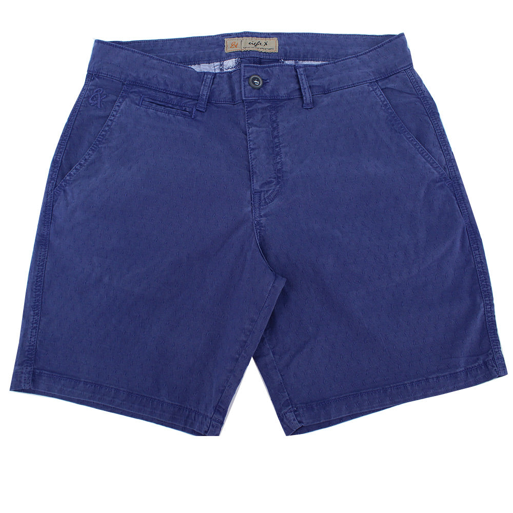 Navy Slim Fit Jacquard Shorts Chino Shorts Eight-X   