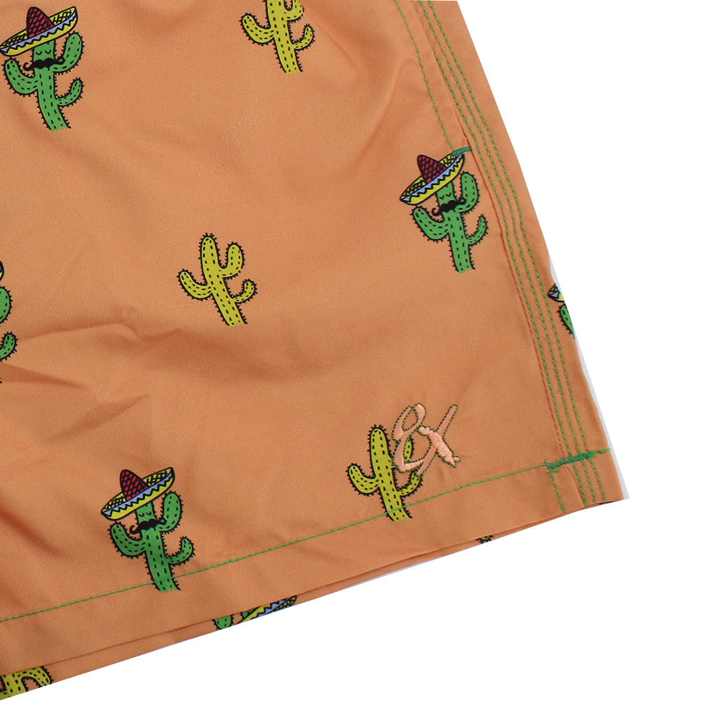 Sombrero Cactus Print Swim Trunks Swim Trunks Eight-X   