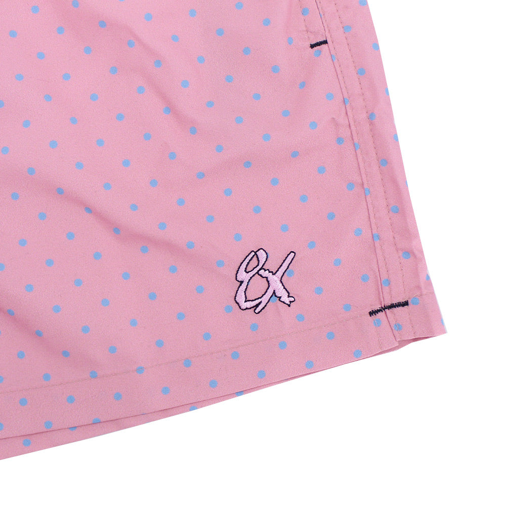 Pink Dot Print Swim Trunks Swim Trunks Eight-X   