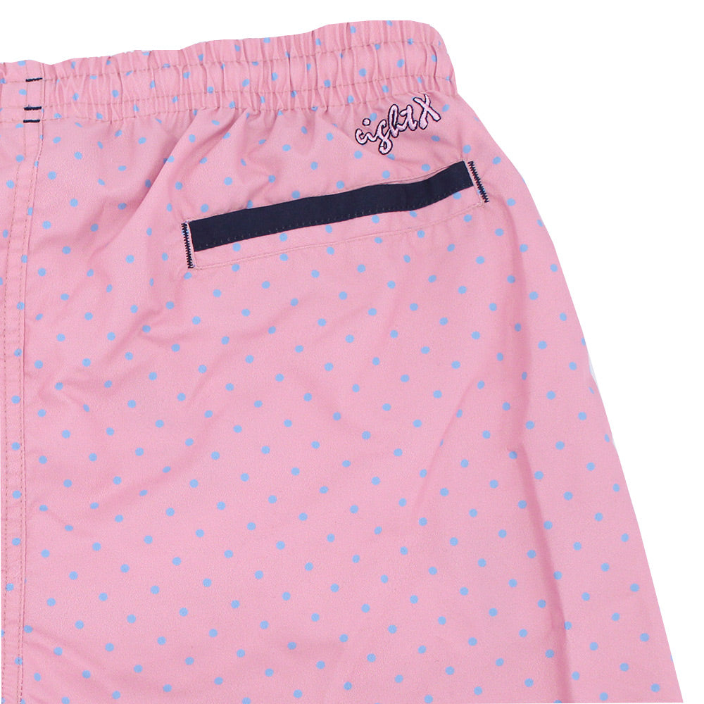 Pink Dot Print Swim Trunks Swim Trunks Eight-X   