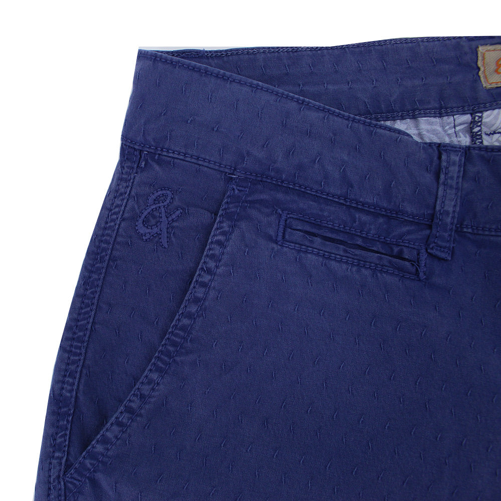 Navy Slim Fit Jacquard Shorts Chino Shorts Eight-X   