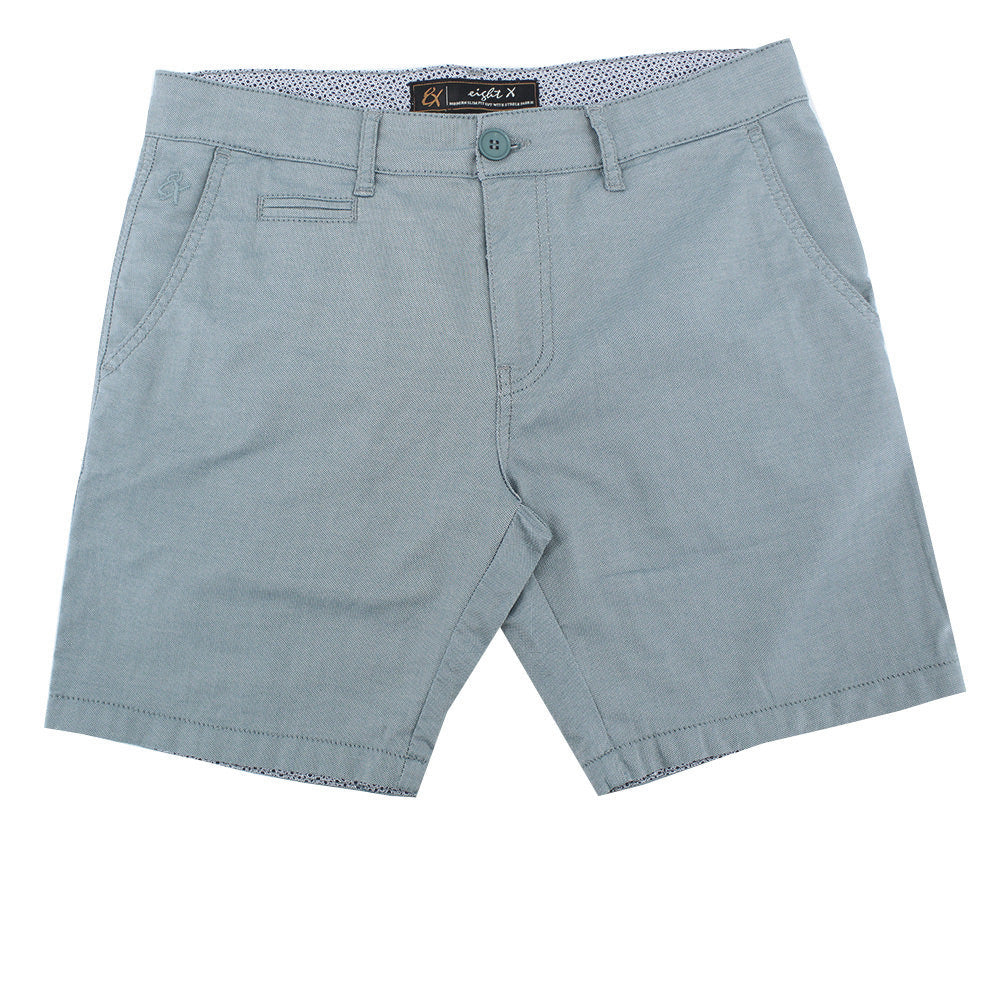 Green Slim Fit Textured Shorts Chino Shorts Eight-X   