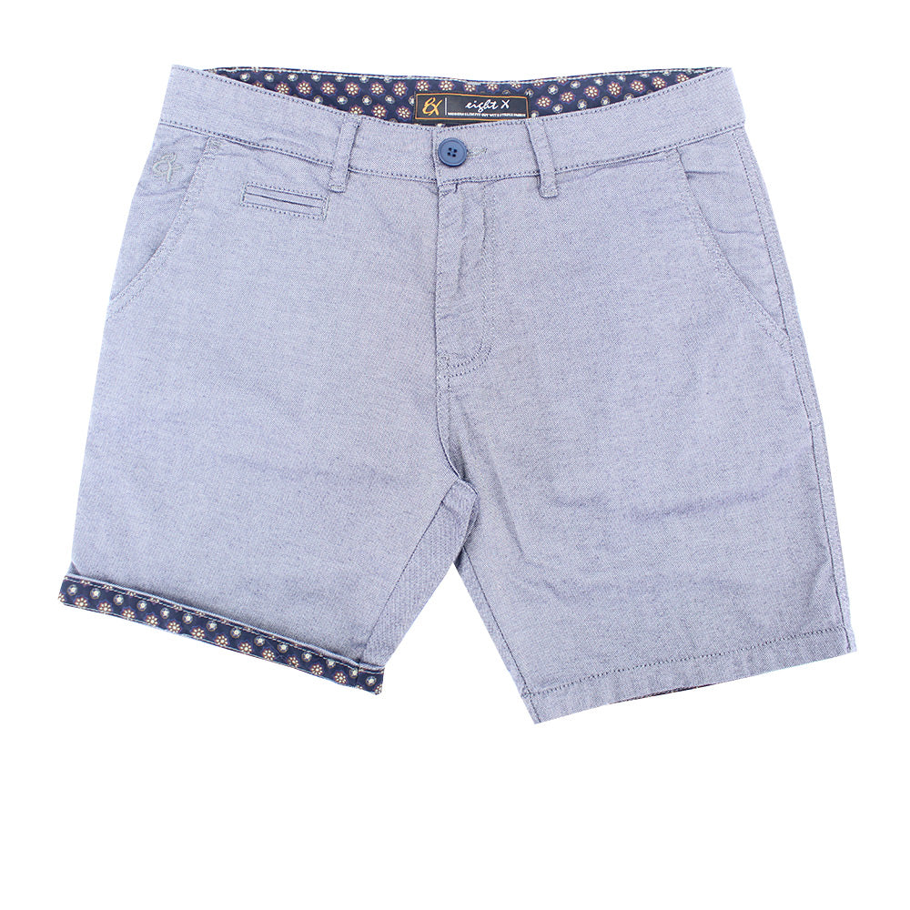 Grey Slim Fit Textured Shorts Chino Shorts Eight-X   