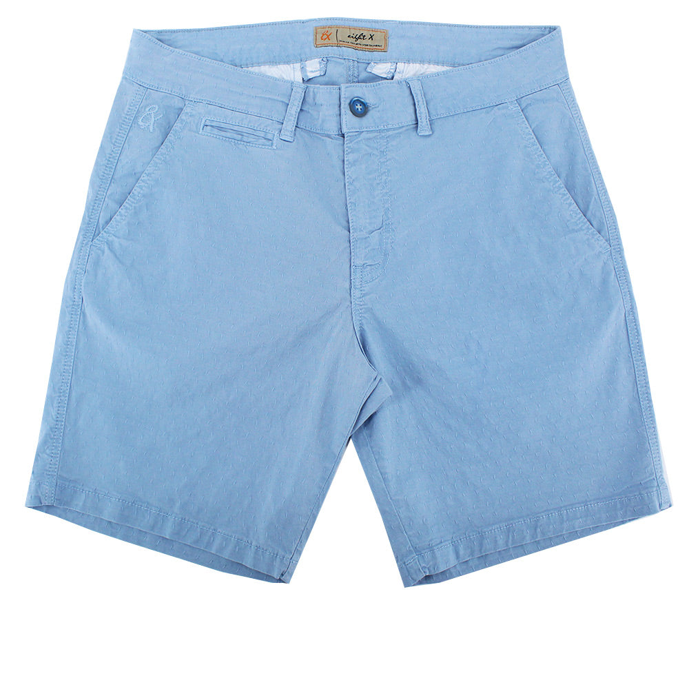 Blue Slim Fit Jacquard Shorts Chino Shorts Eight-X   