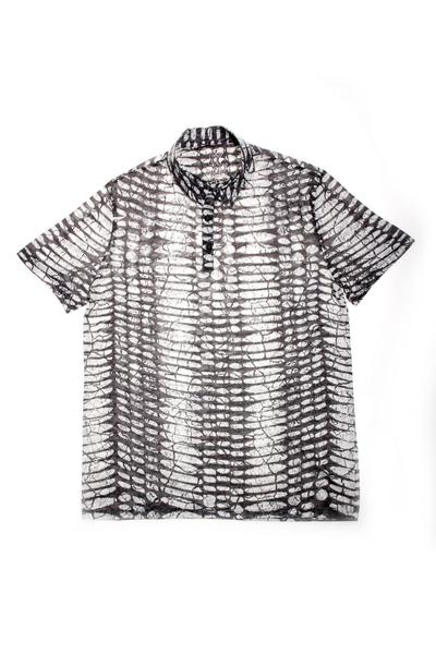 Grey Printed Polo Shirt Polos EightX   