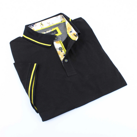 Black Polo Shirt With Trim Polos EightX