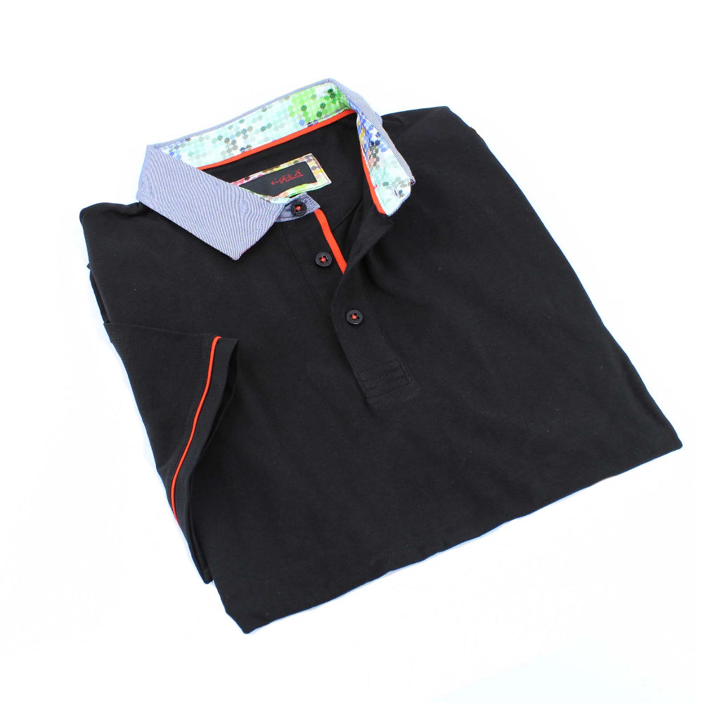 Black Polo Shirt With Color Trim Polos EightX   