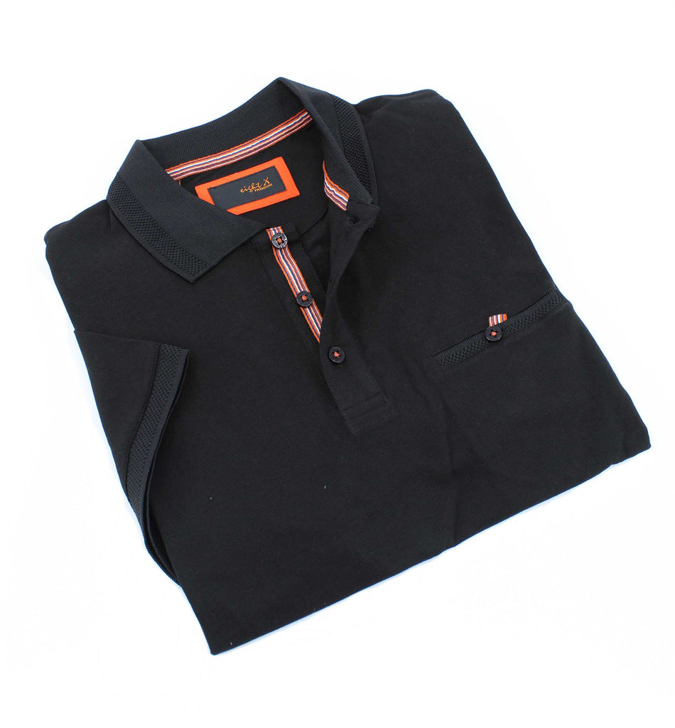 Black Pocket Polo Polos EightX   