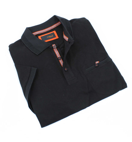 Black Pocket Polo Polos EightX