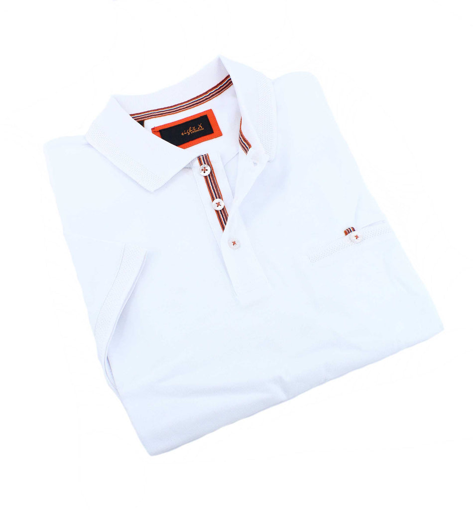 White Pocket Polo Polos EightX   