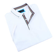 White Polo With Colorful Trim Polos EightX