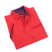 Red Pocket Polo With Dot Trim Polos EightX