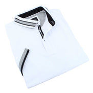 White Polo With Grey And Black Trim Polos EightX
