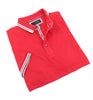 Red Polo With White And Grey Stripe Trim Polos EightX