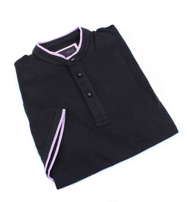 Modern Henley In Black Polos EightX