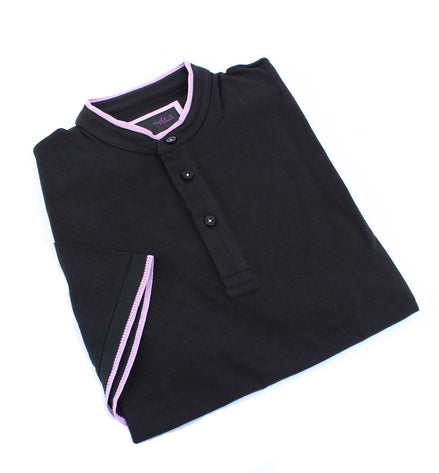 Modern Henley In Black Polos EightX