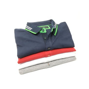 Navy Polo With White And Green Trim Polos EightX