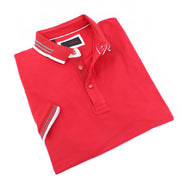 Solid Red Polo With White And Grey Trim Polos EightX