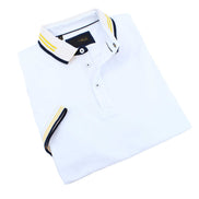 White Polo With Black And Yellow Trim Polos EightX