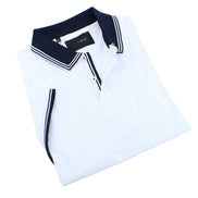 White Polo With Navy Trim Design Polos EightX