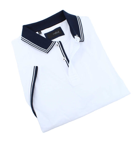 White Polo With Navy Trim Design Polos EightX