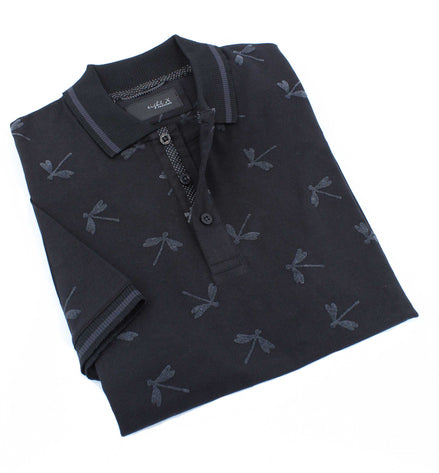 Black Dragonfly Flocking Polo Polos EightX