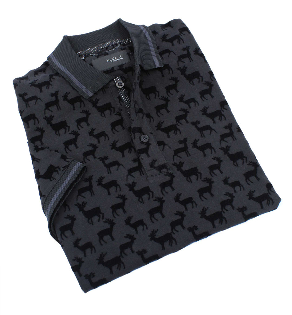 Black Moose Flocking Polo Polos EightX   